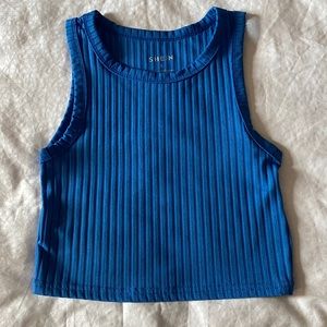 SHEIN Women’s Blue Ribbed Tank Top